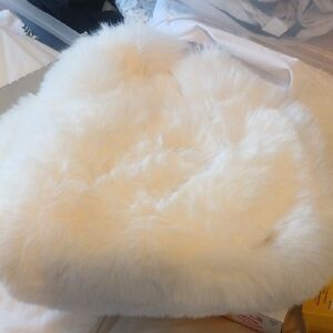 Plush White Faux Fur Purse